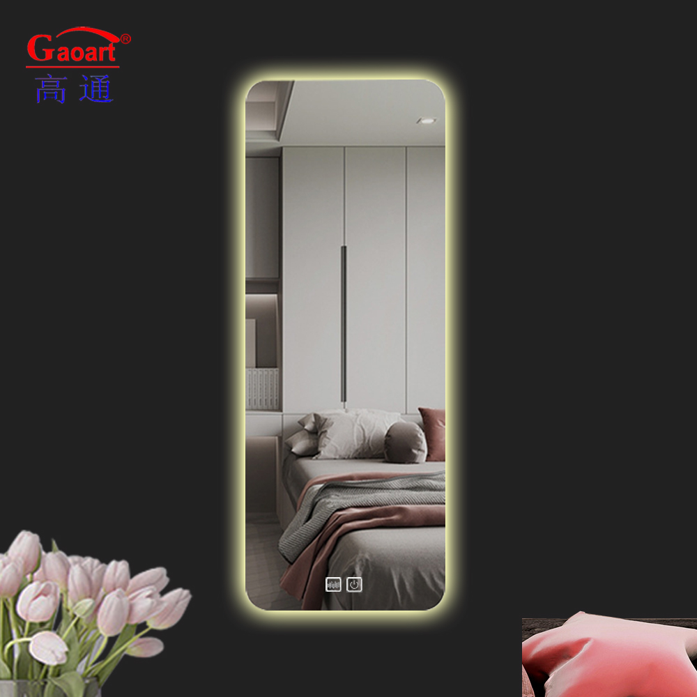 Touch Switch Fashion Round Led Light Wall Full Length Shower Fogless Bedroom Decoration Smart For Bathroom Mirror