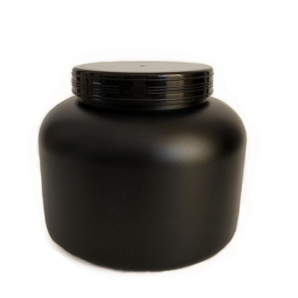 1250ml Round Fat Plastic Large Wide Mouth Canister Black Storage Jars For Pet