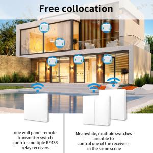 50m Self Powered Wireless Switch WPA2-PSK Encryption