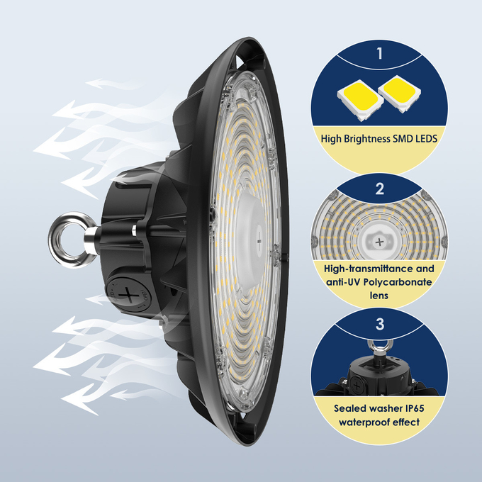 High Brightness Aluminum Alloy LED High Bay Lighting For Warehouse