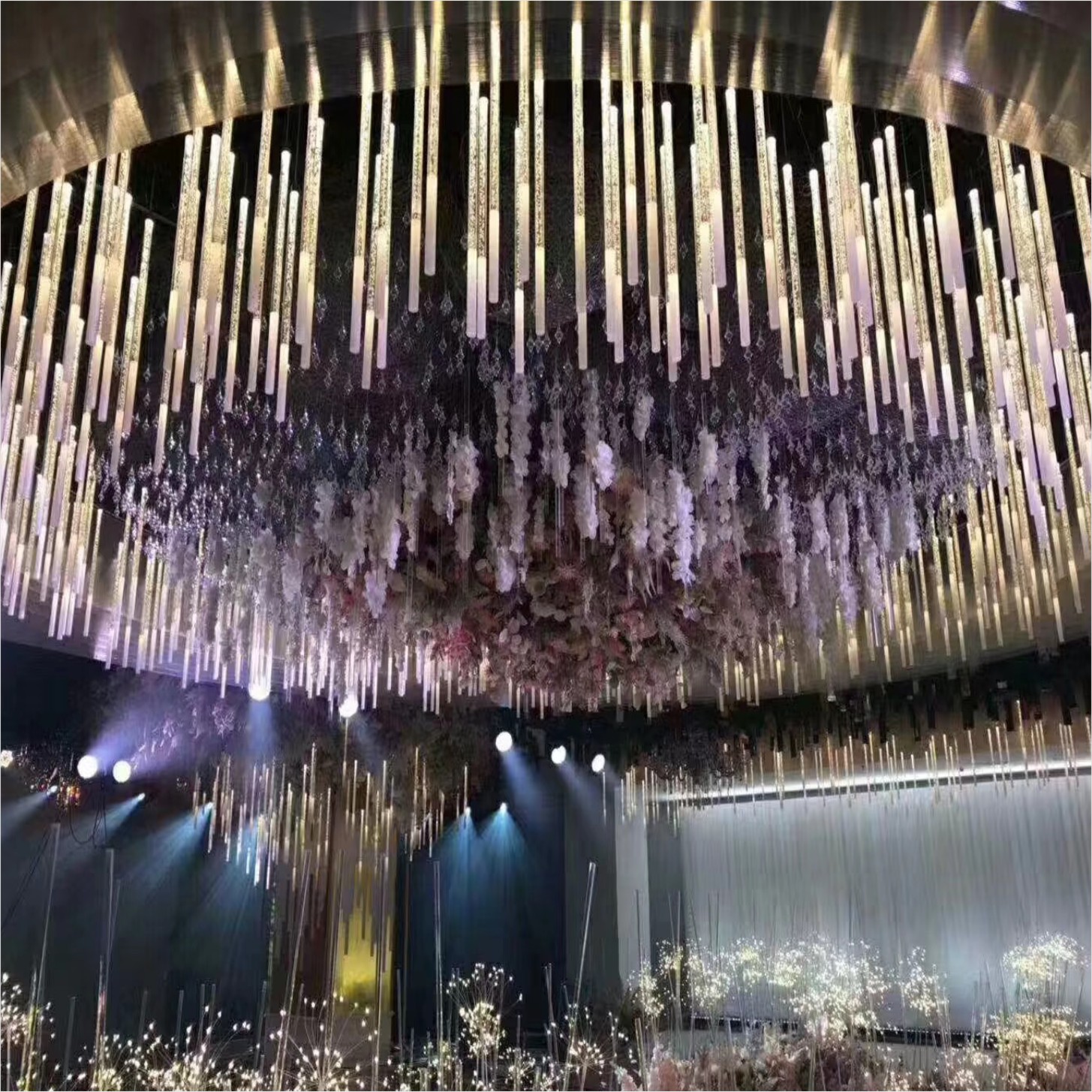 Oval Shaped Crystal Chandelier Pendant Wedding Event Stage Decoration 50cm