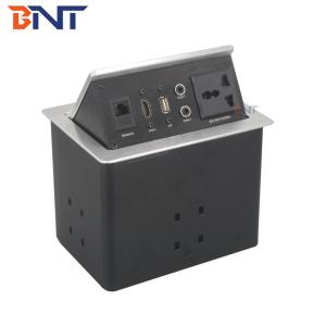 Conference Desktop Power Sockets , Pneumatic Table Pop Up Socket Box