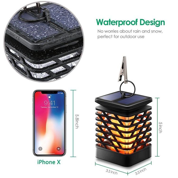 Decorative Party Solar Flame Garden Lights Outdoor Hanging For Garden Landscape