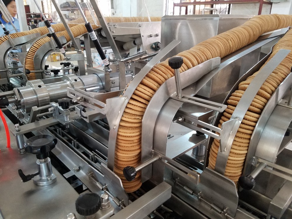 Automatic Two Line Sandwich Biscuit Machine Easy To Operate