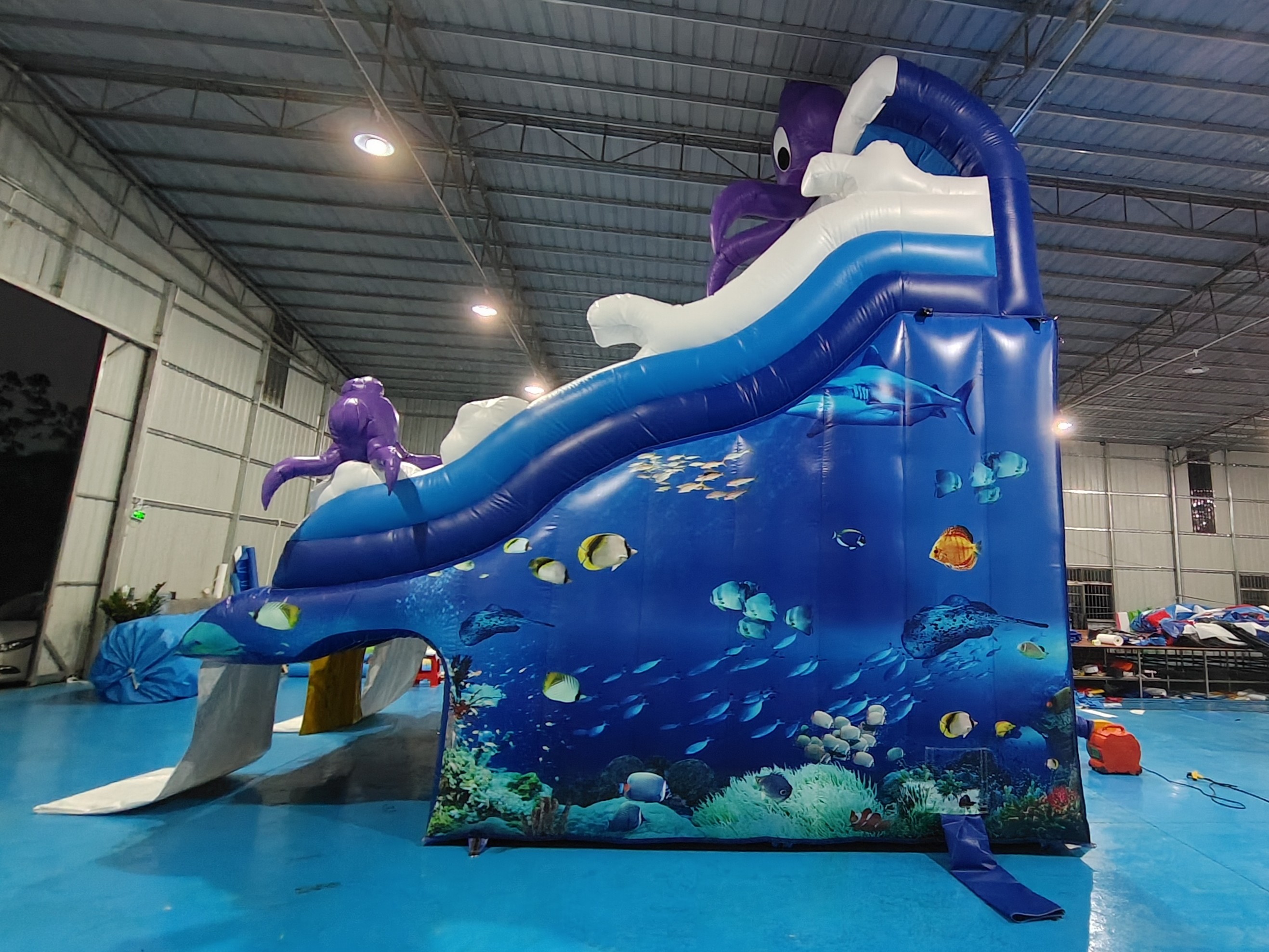 Commercial Outdoor Popular Inflatable Water Slide Ocean Cartoon Inflatable Water Double Slide For Kids And Adults