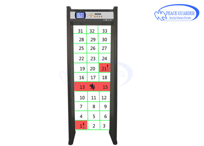 Adjustable Sensitivity Walk Through Metal Detectors 33 Zones for Public Security