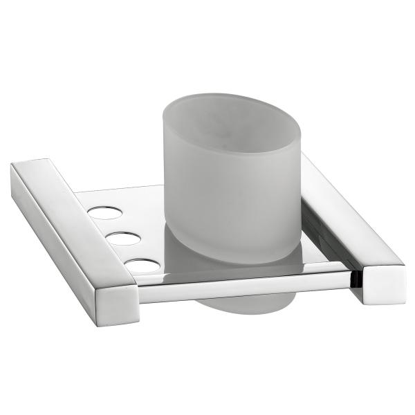 Satin Bathroom Tumbler Holders Foursquare Polished Wall Mounted Toothbrush
