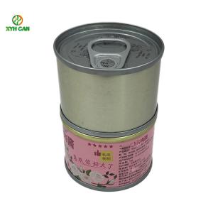 Easy Open Tuna Packaging Metal Round Tin Containers With Lids