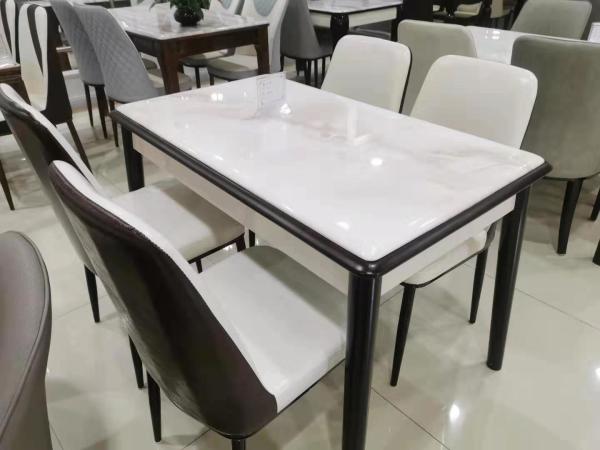 Anti Corrosion Oak And Granite Dining Table , 6 Pieces Oak Dining Room Furniture
