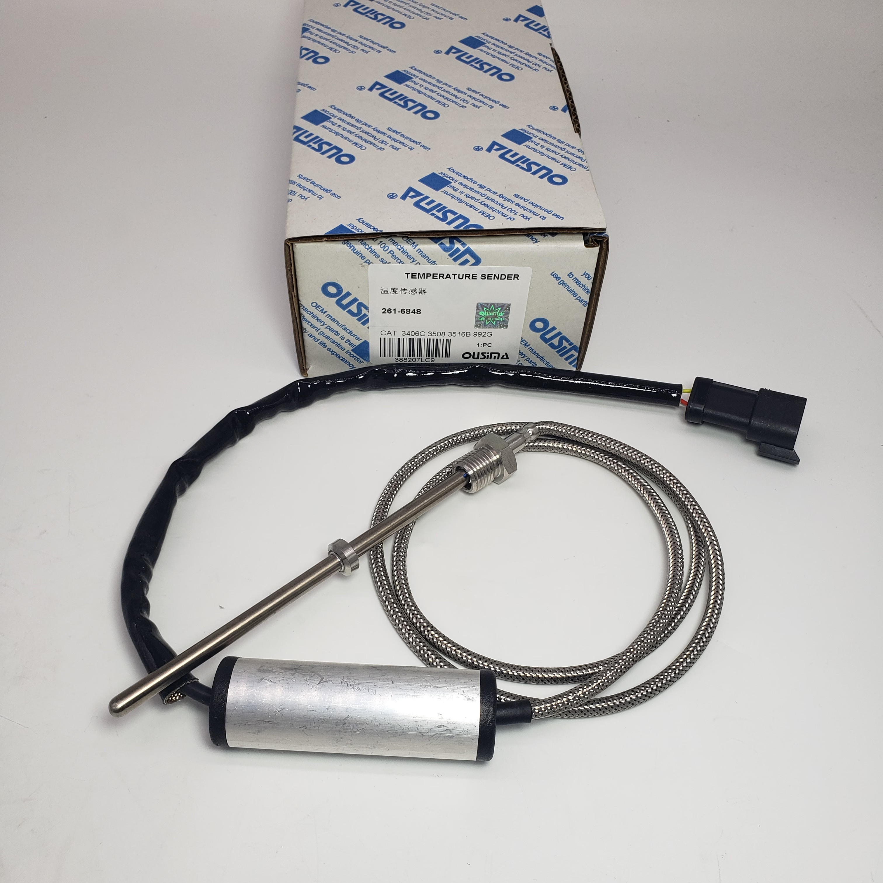 Temperature Sensor 261-6848 For CAT 3406C 3508B 776 785B 992G
