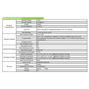 12.8V 10Ah Lifep04 Lithium Battery With Alumium Shell