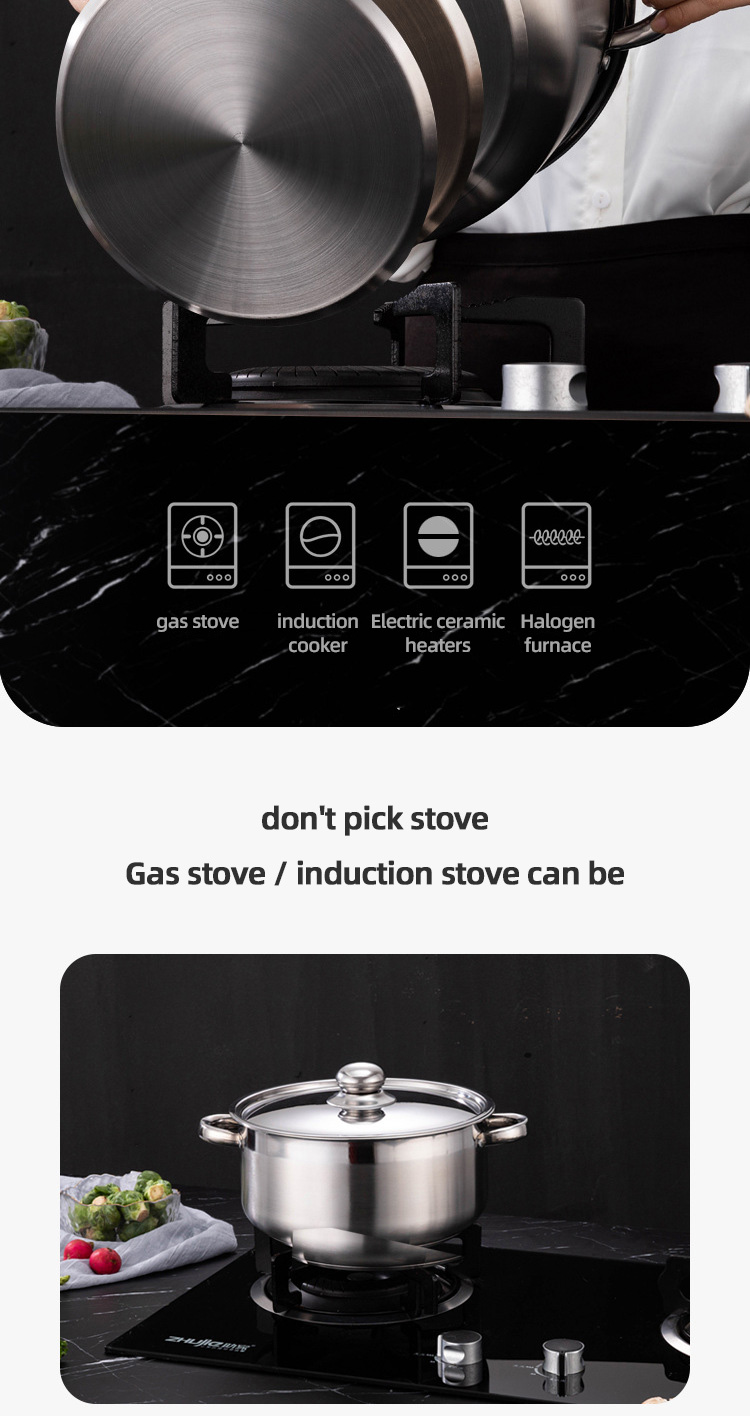 Hot Selling Kitchen Cooking Pot Set Stainless Steel Soup & Stock Pots Cookware Cooking Soup Pot Set