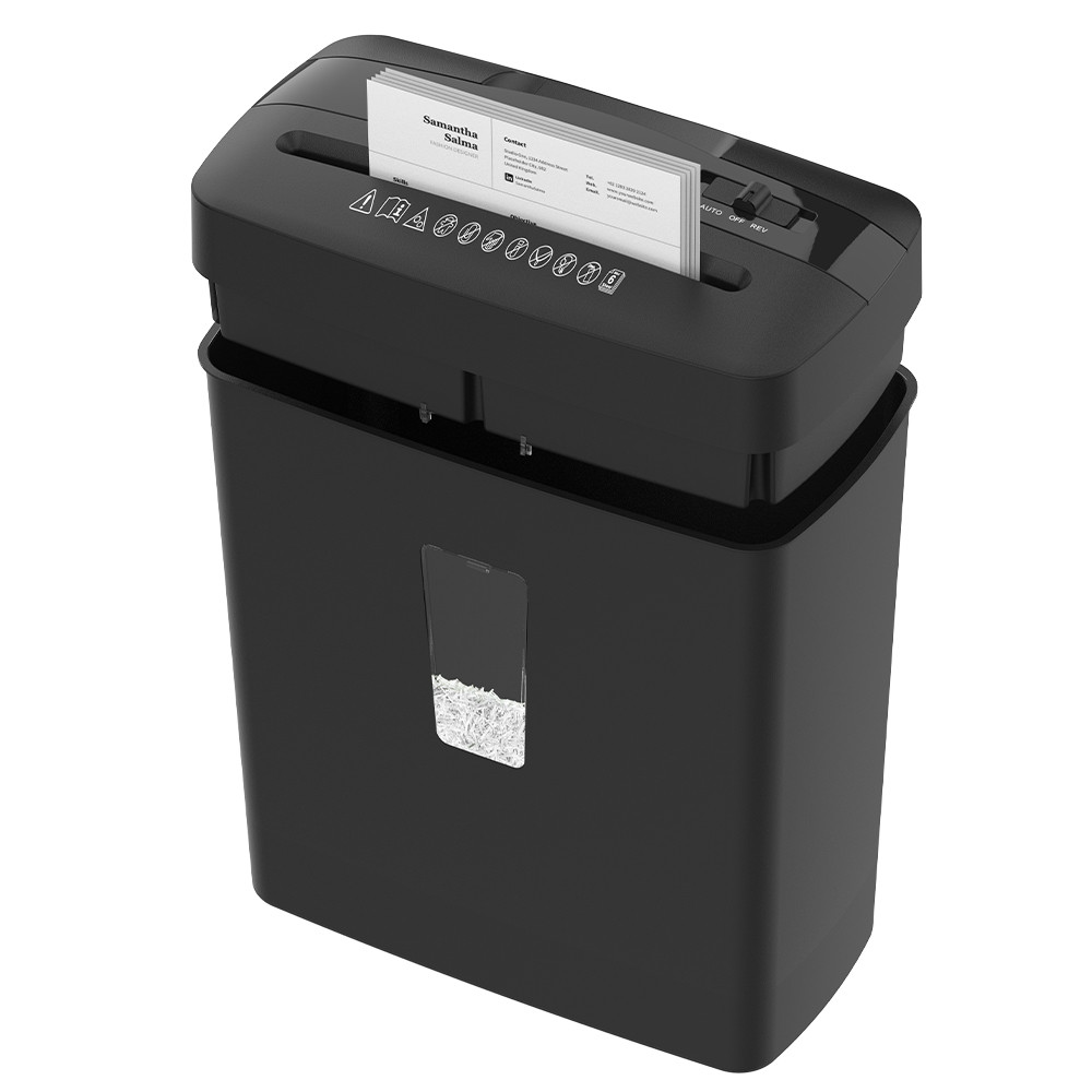 13 Waste Bin Cross Cut Credit Card 6 Sheets A4 Paper Shredder Machine For Home Office Use