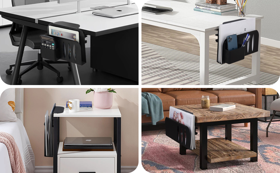 Laptop Stand Tablet iPad books Holder Under Desk Storage Clamp-On Side Desk Organizer with Magnetic Pen Holder