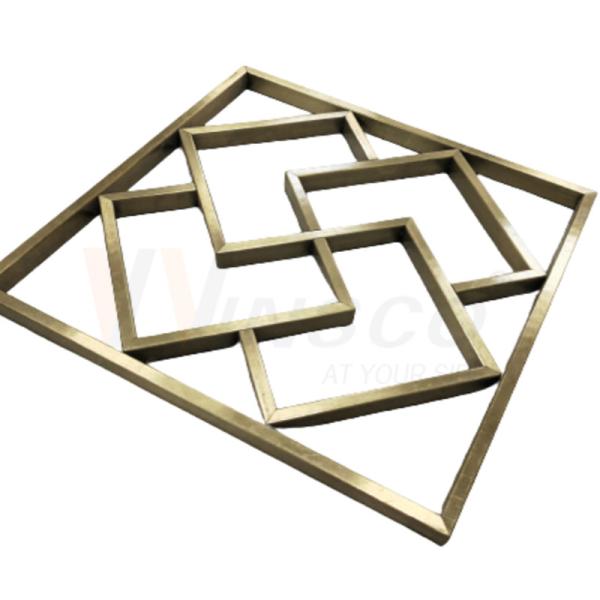 Customized Titanium Gold Stainless Steel Metal Fabrication Geometric Abstract