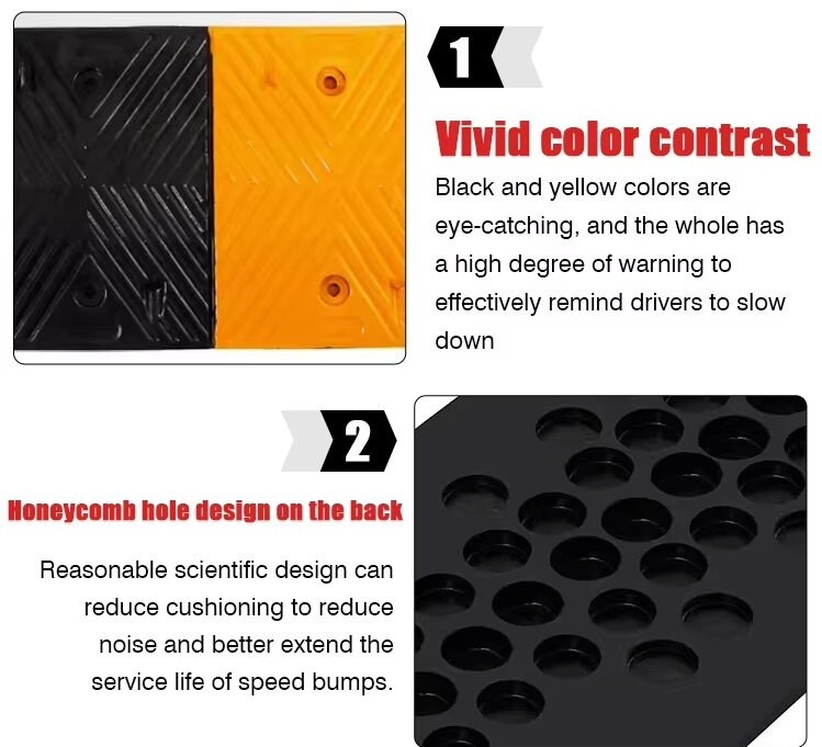 HUA QUN Parking Speed Bumps Yellow And Black Road Bumps And Humps