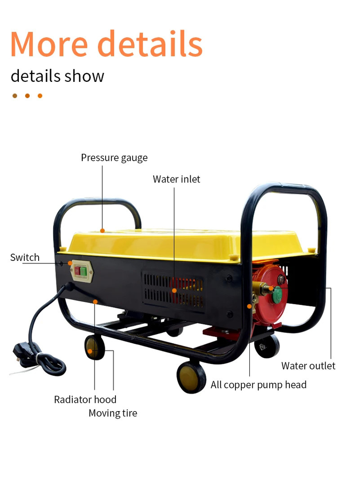 Household Outdoors Multifunctional Cleaning Agricultural Tools Animal Husbandry Breeding Yellow Lid Cleaning Machine