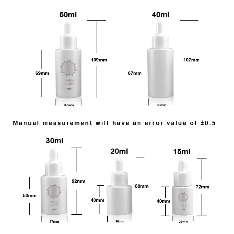 30ml 40ml 50ml Essential Oil Bottle Dropper Glass Serum Bottle Cosmetic Packaging