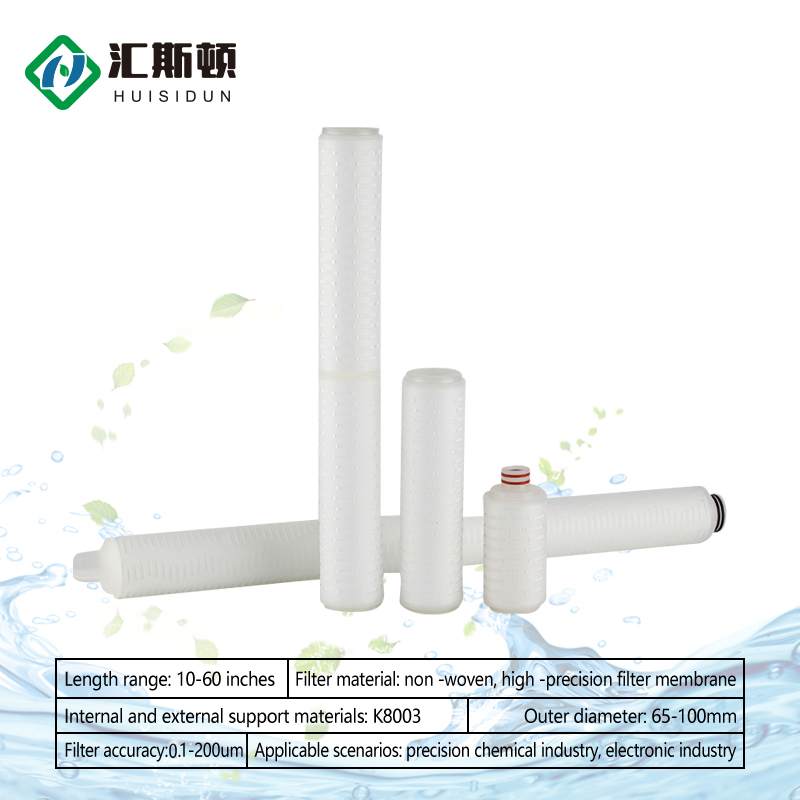 10 Inch Pp Pes Ptfe Pleated Filter Replacement Water Filter Cartridge for Filtration