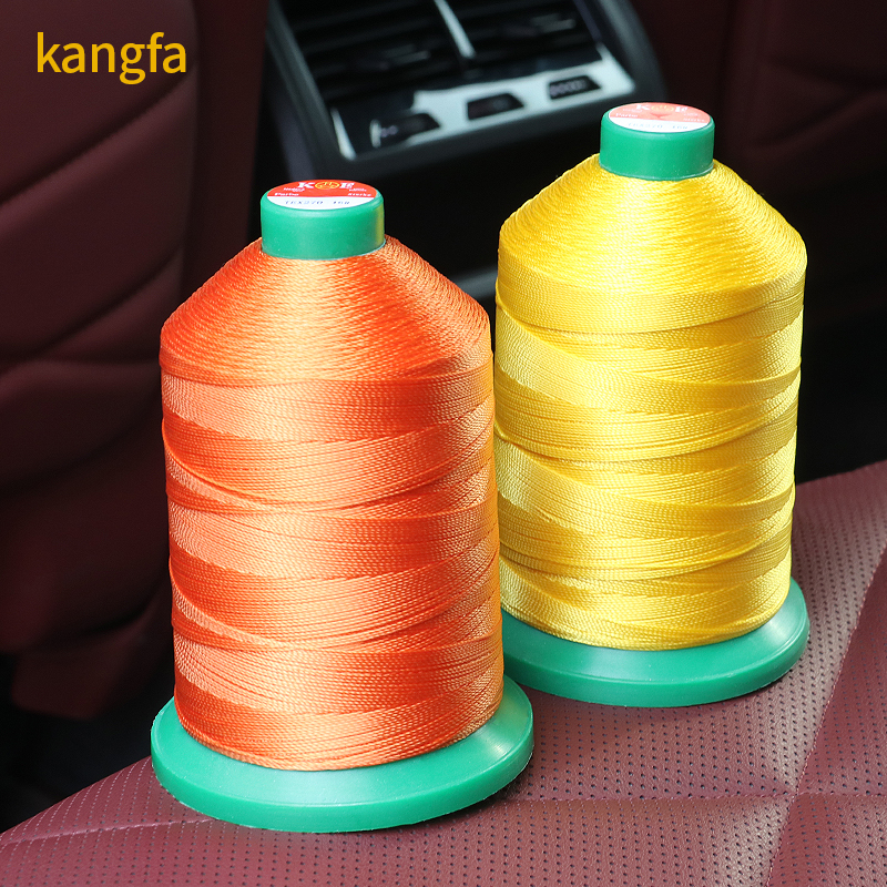 High Tensile Strength 100% 630D/3 400g Polyester Sewing Thread Pattern Dyed Sample Pay