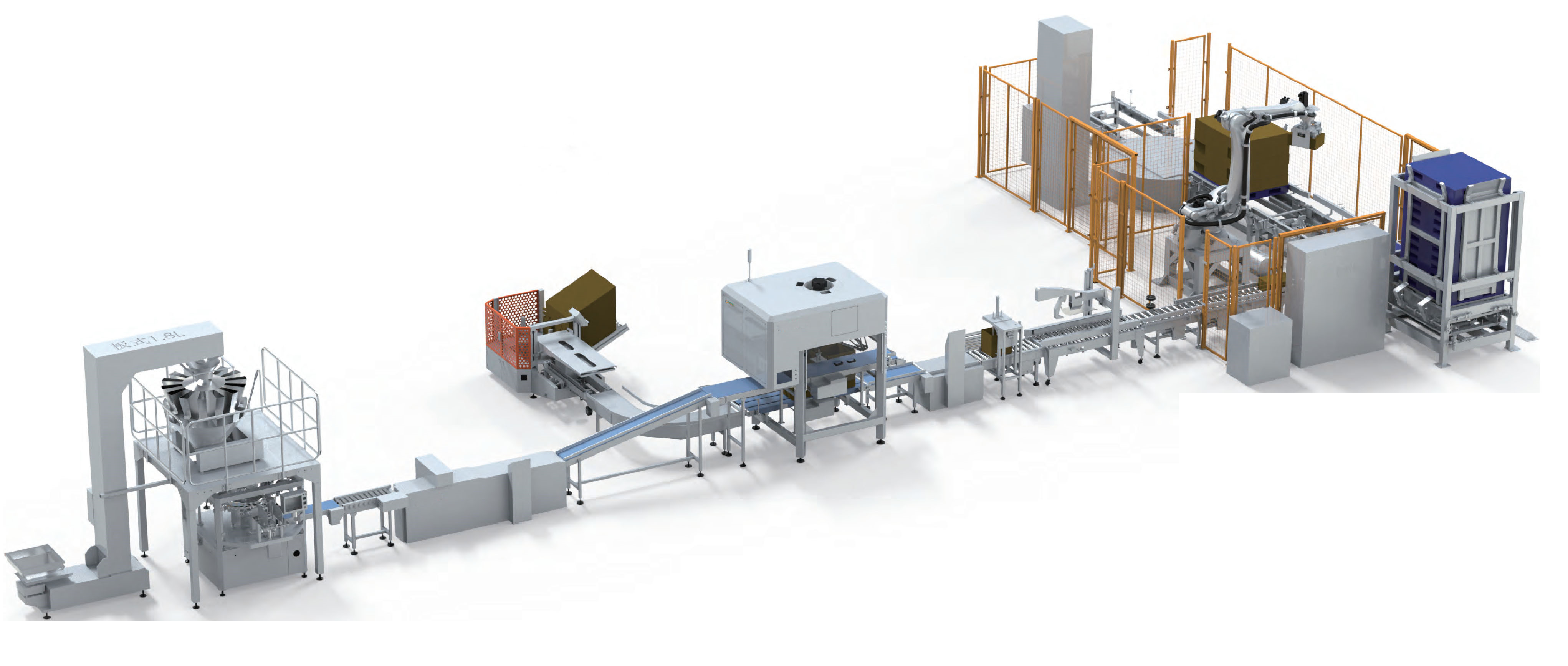 Industrial Food Packaging Machine Fully Automatic Snack Packaging Line