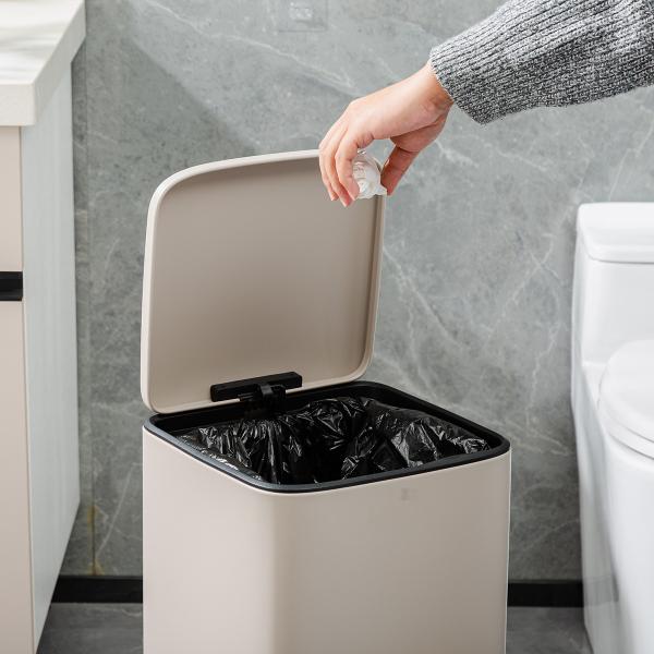 Rectangle Defender Series Waste Bin Soft Close Stainless Steel Bathroom Pedal