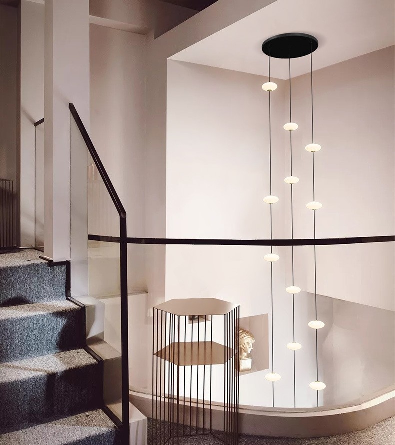 Led staircase chandelier modern living room chandelier hanging designer Villa duplex building lighting(WH-AP-553)