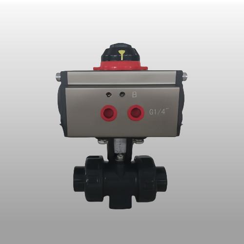 OEM Pneumatic Actuated PVC Ball Valve , UPVC True Union Ball Valve Anti