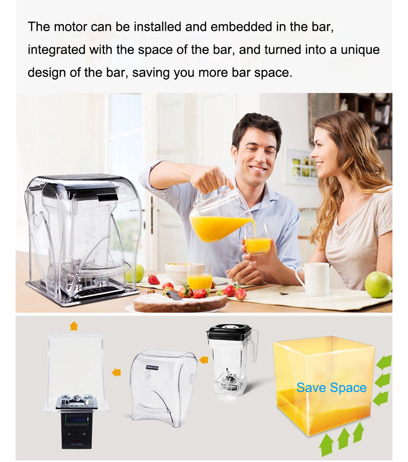 Total Crushing Function 1800W Smoothie Blender With Soundproof Cover for Strong Power