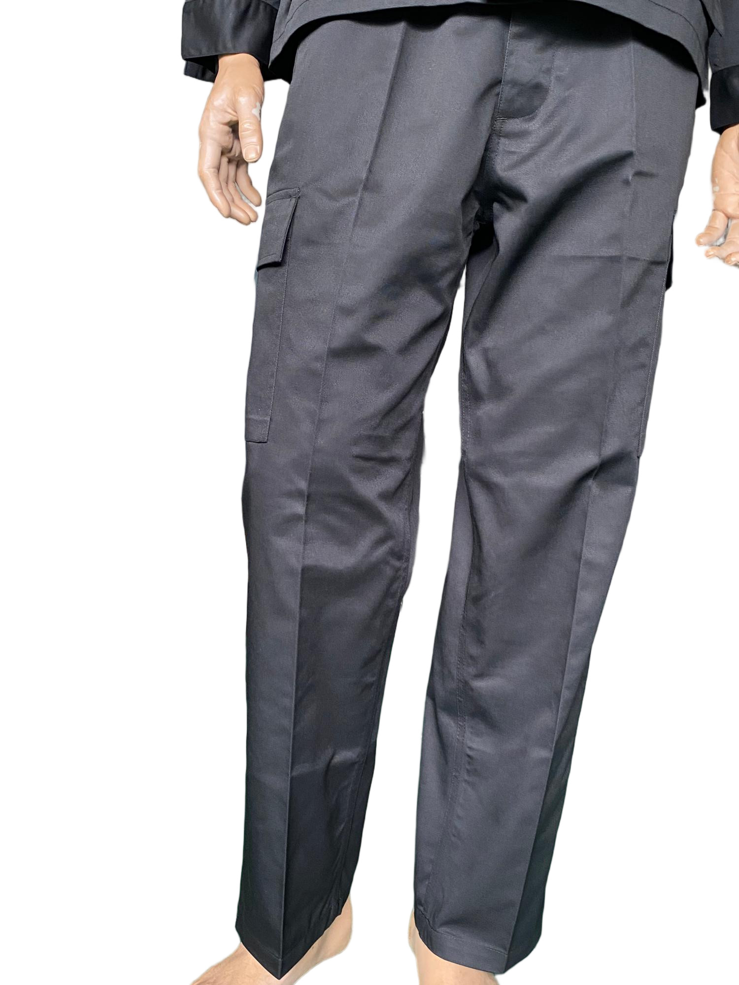 Black Ceremonial Uniform Set Casual Comfortable Top with Neat Straight Pants 45 Wool 55 Polyester
