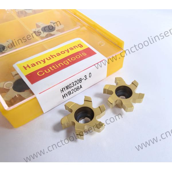 Quality Yellow PVD Coated CNC Milling Insert Model HYMG3208-3.0  HYB208A, Grooving Inserts, Suitable for Difficult-to-Machine Materials Except High-Temperature Alloys. for sale