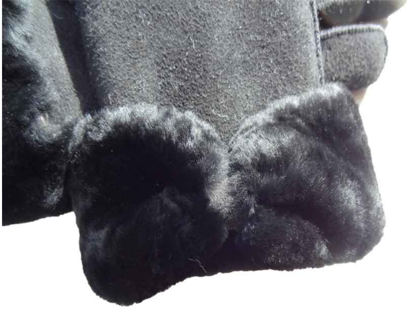 Double Face Women'S Shearling Sheepskin Gloves Fashion Style Various Color