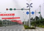 Material Q345 Traffic Light Signal Pole Mast Arm 6M Height With Single Arm