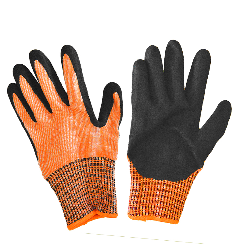 Protective N-D138 A9 Level Anti-Cut Gloves with Touchscreen Function Black Orange