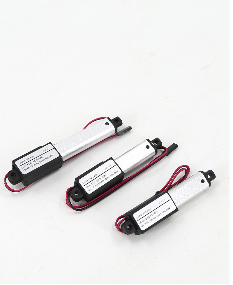 12V Mini Electric DC Linear Actuator 6N To 128N Force Custom Stroke 10-100mm
