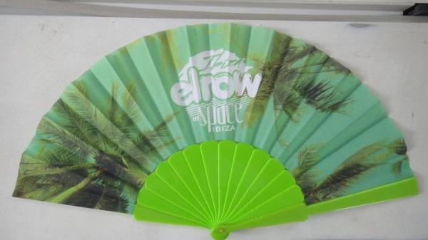 Promotional Heat Transfer / Silk Printing Plastic Folding Hand Fans With