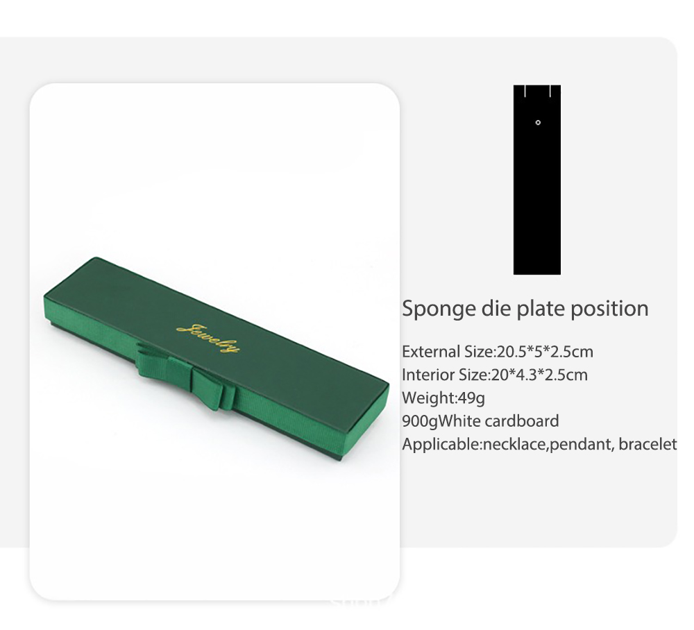 Dark Green Paper Jewelry Box 5x5x3cm Bowknot Ring Packaging Box