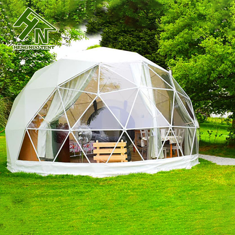 Inflatable Geodesic Dome Tent Camping Igloo Geodesic Dome Tent Install On The Snow