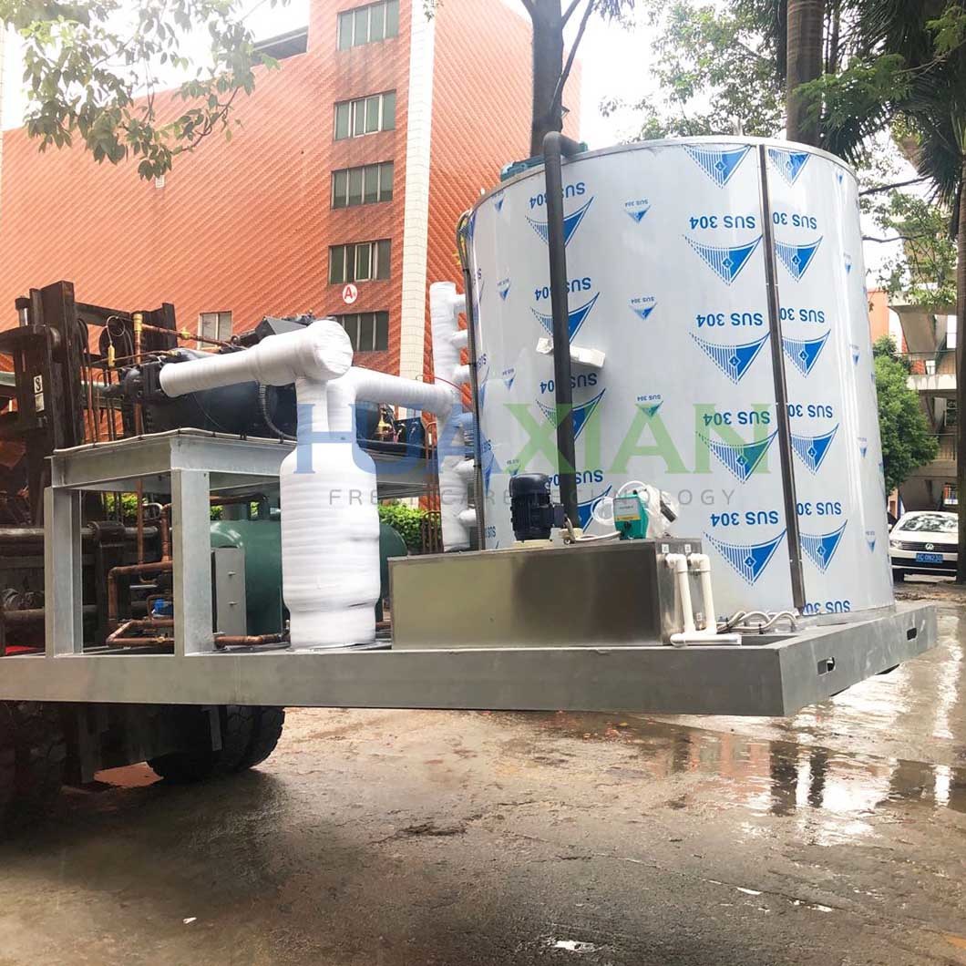 20 Tons Fish Industry Flake Ice Machine, Power Save Seafood Market Ice Making Machine