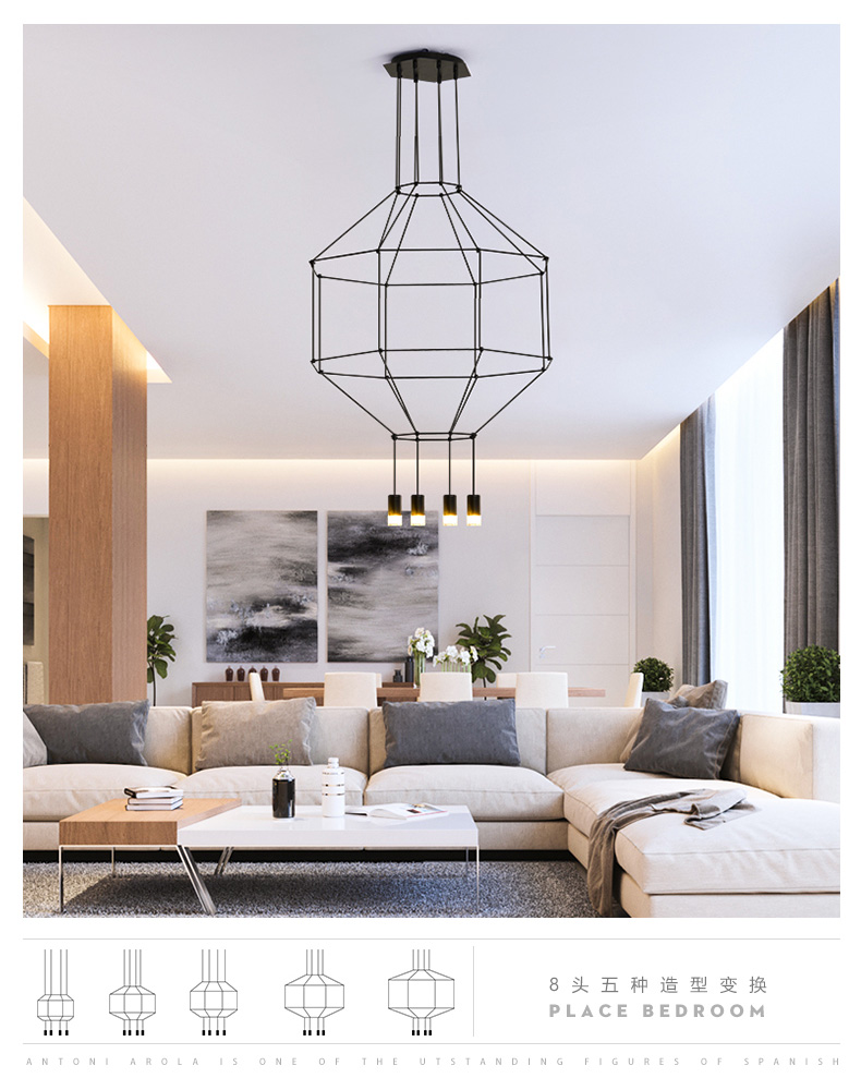 Modern Ceiling Chandelier Led Living Dining Room Bedroom Lobby Staircase Loft Designer Chandelier(WH-NC-78)