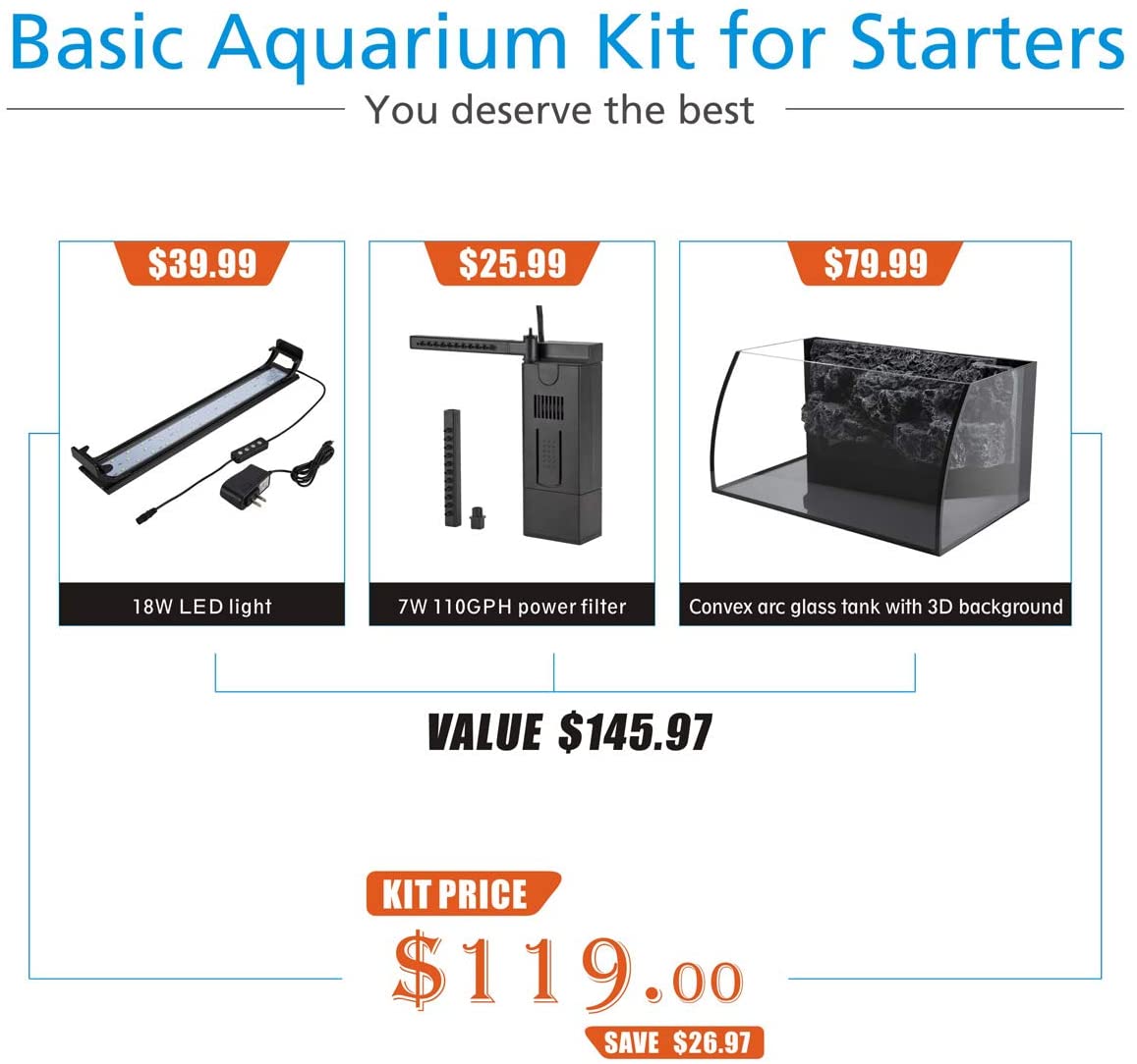LED 8 Gallon Hygger Aquarium Fish Tank