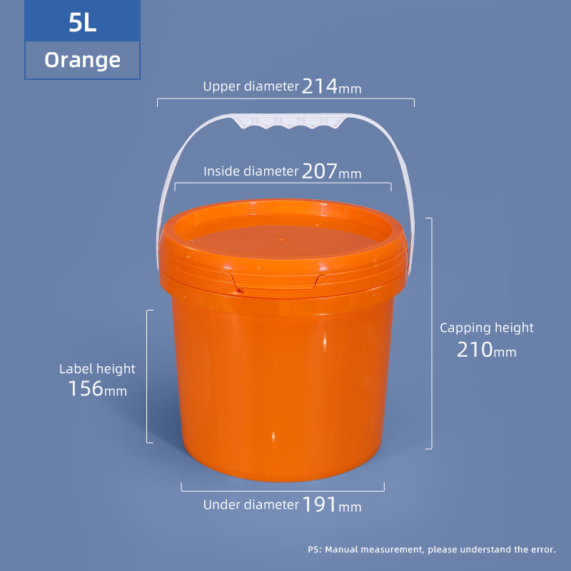 5L Plastic Buckets With Lids Food Grade For Liquid Storage Packaging Custom Color