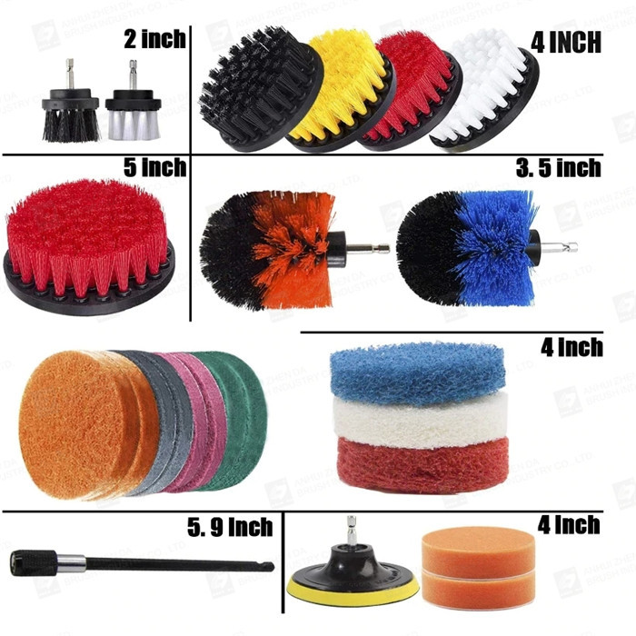 25 Pieces 310g Electric Drill Brush Set For Floor Toilet And Carpet Cleaning Brush