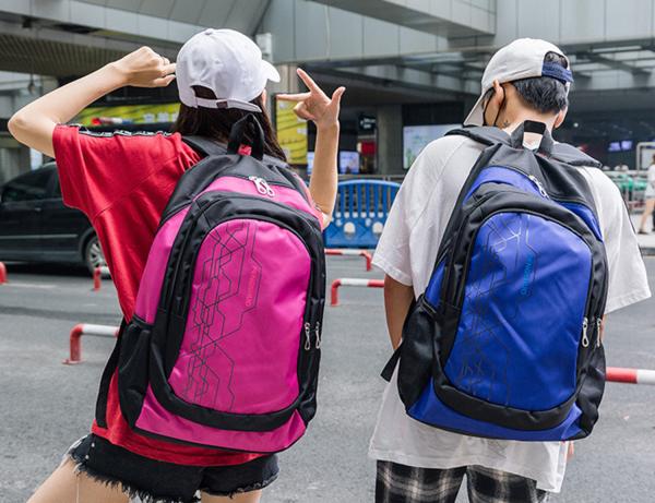 Personality large capacity student backpack fashion zipper computer pocket