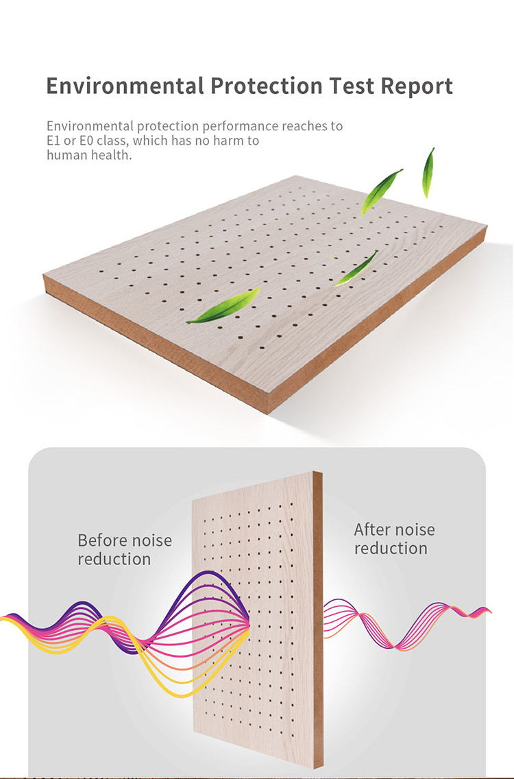 Decorative Natural Veneer Perforated Acoustic Wood Panels with E1 Grade Rating