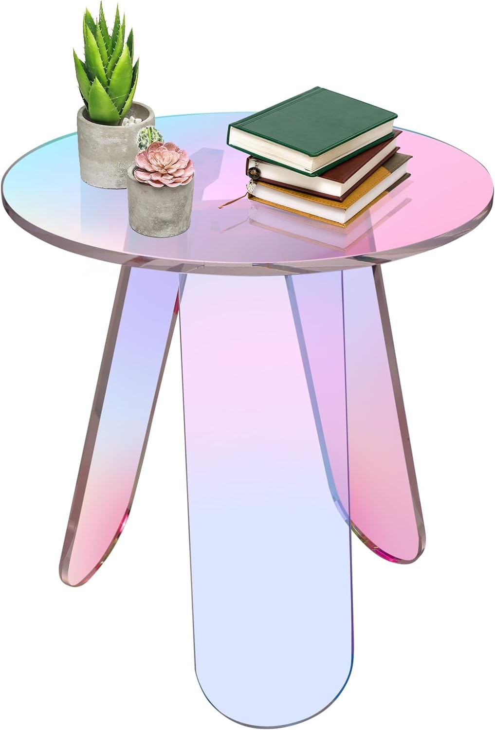 Nordic Colorful Rainbow Custom Acrylic Furniture Acrylic Side Table Round Coffee Table