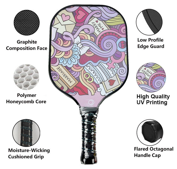 Usapa Pickle Ball Paddle Reinforcement Material Fiberglass Custom Pickleball Paddle
