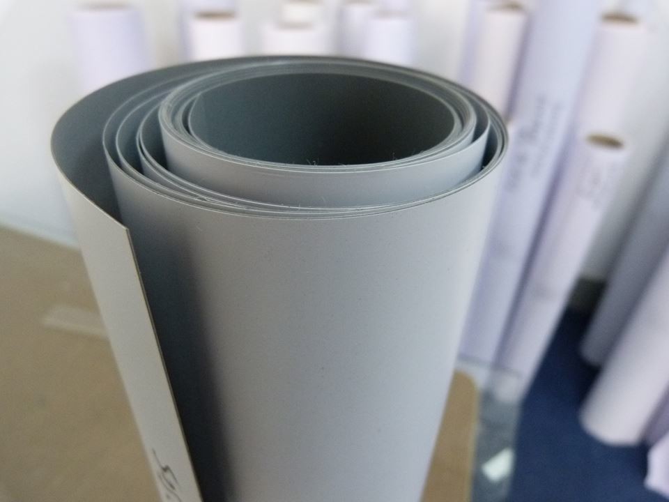 Eco-Sovlent Satin Grey Back PET Film 350mic/450GSM for X Banner / display/ Roll up Banner stand
