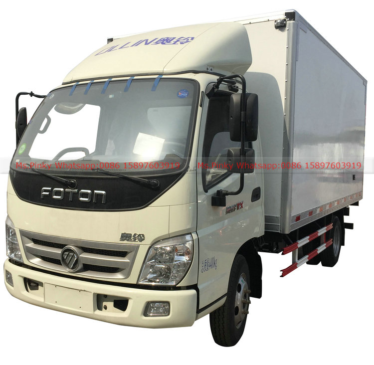 Foton Refrigerator Truck Mini Freezer Van Truck 103HP Petrol Gasoline Engine