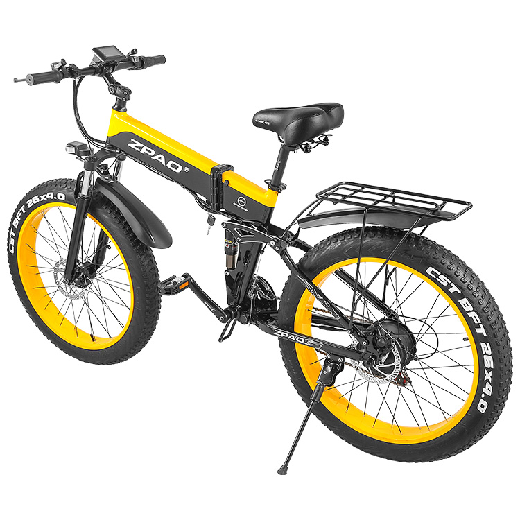 Luxury Style 48V 500W Motor 26" *4.0 Fat Tyre Folding Electric Bike with Adjustable Stem